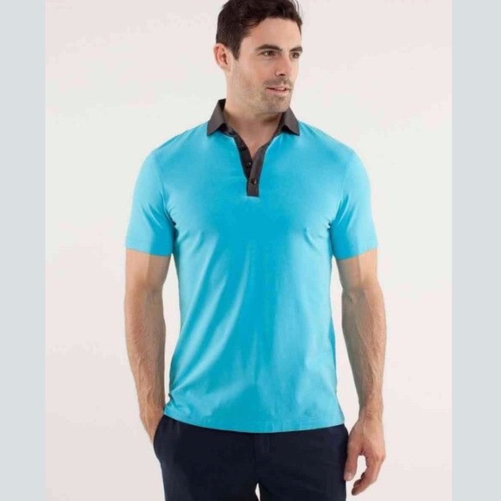 Lululemon Freestyle Spry Blue Polo Shirt large